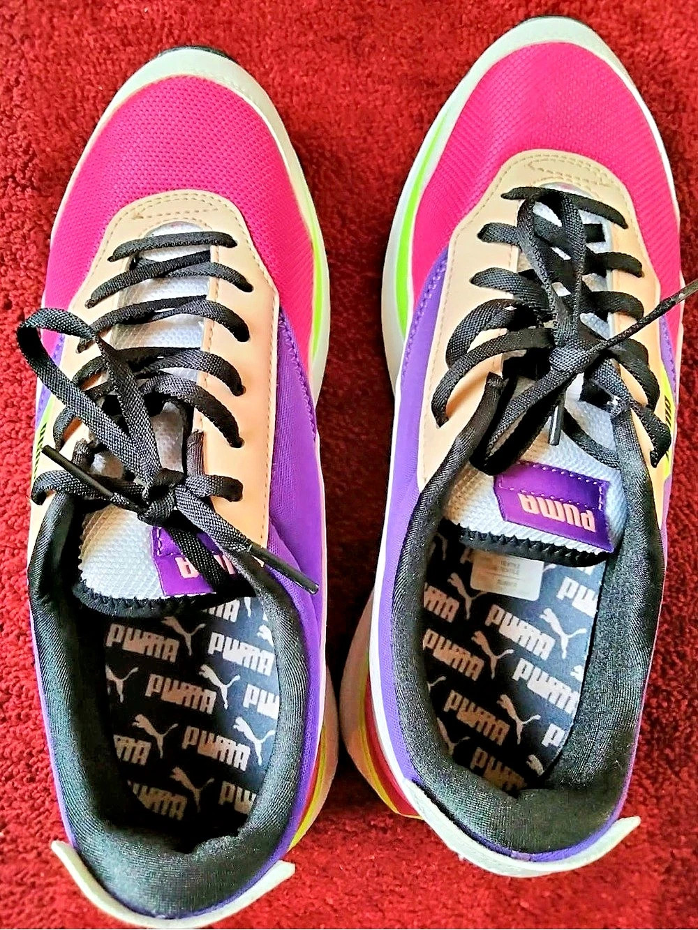 PUMA Cruise Rider Color Block Sneakers in Pink & Purple